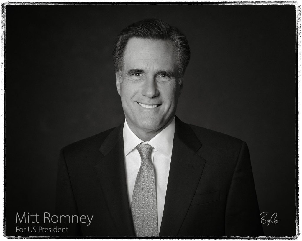Mitt Romney when running for US President, portrait by Bry Cox