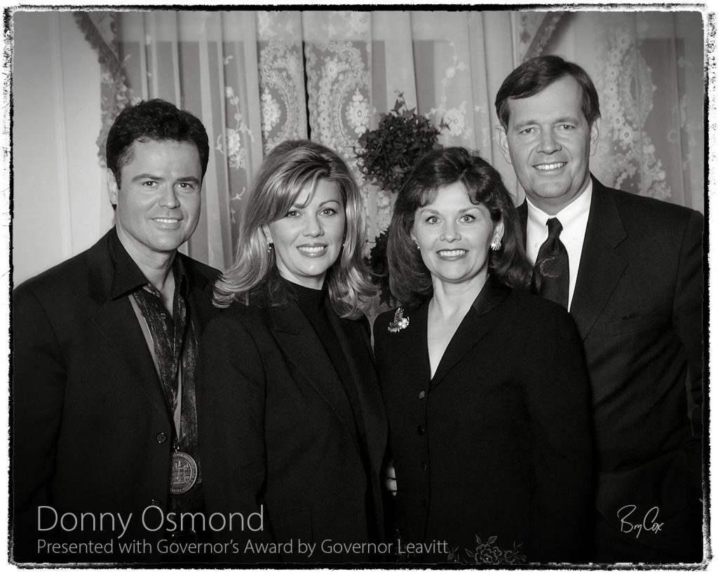 Donny Osmond Presented with the Governor's Award by Governor Leavitt, portrait by Bry Cox